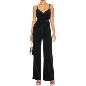 L'AGENCE Justice Wide Leg Velvet Jumpsuit